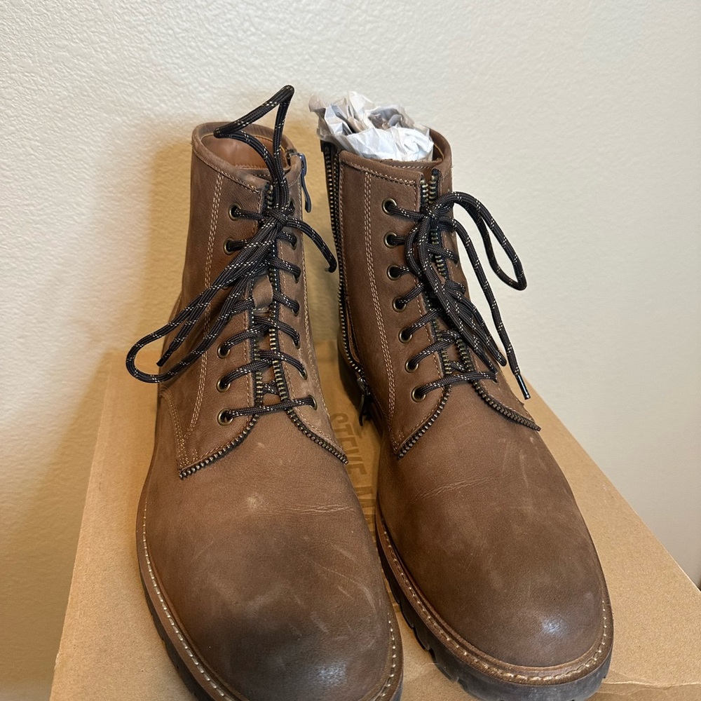 Steve Madden Tan Leather Men's Boots Kamden Khaki Leather
